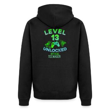 Teen 13th Birthday 13 Year Teen Gift Idea - Unisex Premium Organic Zip Hoodie - black - Back - Nico (187cm)