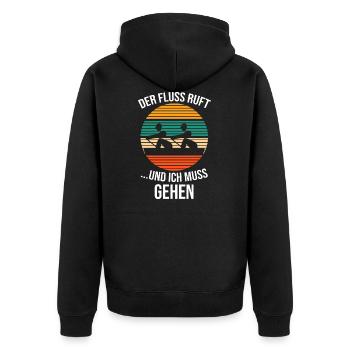 Rudern Ruderer Ruder Geschenk - Unisex Premium Bio Zip Hoodie - Schwarz - Hinten - Nico (187cm)