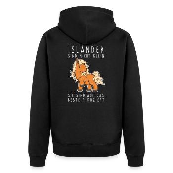 Island Pferde Isländer Pony Reiten Reiterhof Stall - Unisex Premium Bio Zip Hoodie - Schwarz - Hinten - Nico (187cm)