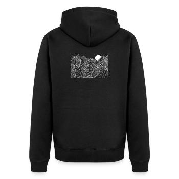 Mountains Alps Mountaineering - Unisex Premium Organic Zip Hoodie - black - Back - Nico (187cm)