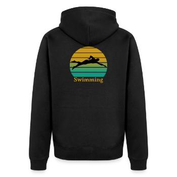 Natation - Veste à capuche bio Premium Unisexe - noir - Dos - Nico (187cm)