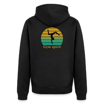 Gym spirit - Veste à capuche bio Premium Unisexe - noir - Dos - Nico (187cm)