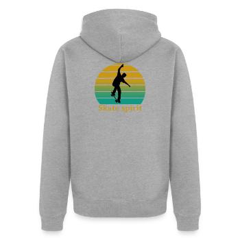 Skate spirit - Veste à capuche bio Premium Unisexe - gris chiné - Dos - Nico (187cm)
