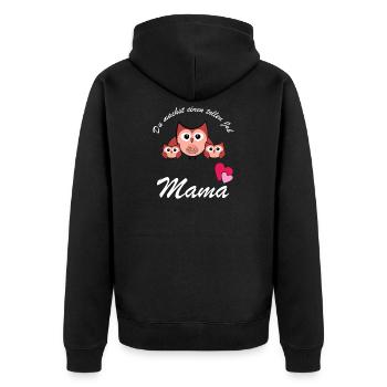 Du machst einen tollen Job weiß - Unisex Premium Bio Zip Hoodie - Schwarz - Hinten - Nico (187cm)