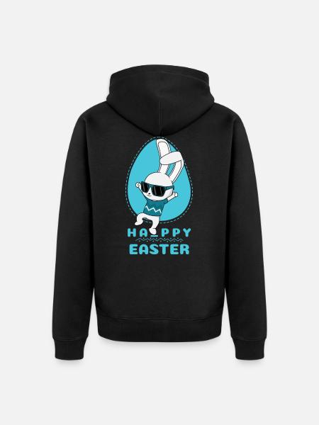 Happy Easter - Unisex Premium Organic Zip Hoodie - black