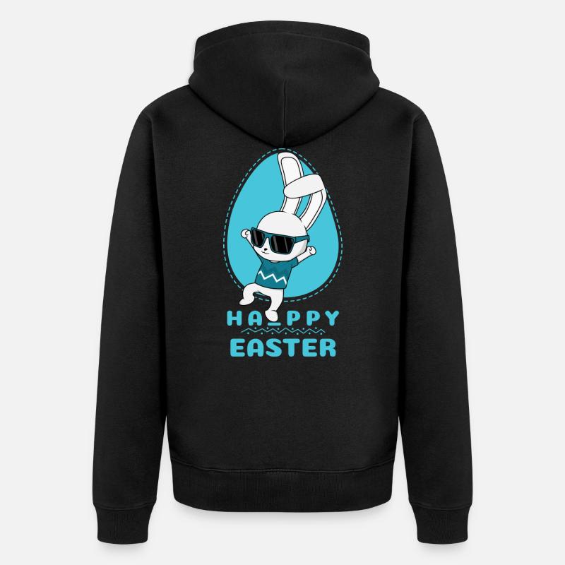 Frohe Ostern - Unisex Premium Bio Zip Hoodie - Schwarz