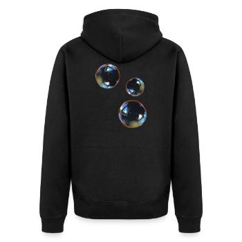 3 soap bubbles - Unisex Premium Organic Zip Hoodie - black - Back - Nico (187cm)