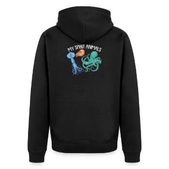 Cephalopode, Octopus, Octopus - Unisex Premium Organic Zip Hoodie - black - Back - Nico (187cm)