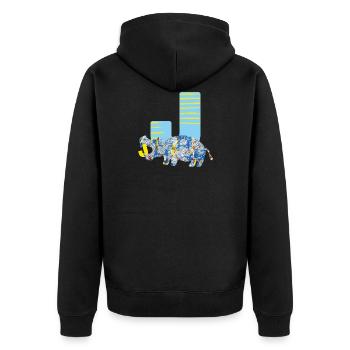 nilhorse e 205 j - Unisex Premium Organic Zip Hoodie - black - Back - Nico (187cm)