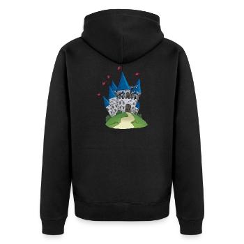 Ritterburg Castle Ritter Burg - Unisex Premium Organic Zip Hoodie - black - Back - Nico (187cm)