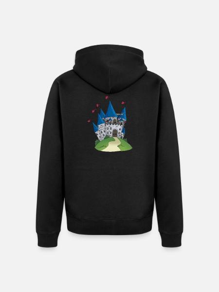 Zamek Ritterburg Ritter Burg - Ekologiczna rozpinana bluza z kapturem Premium unisex - czarny
