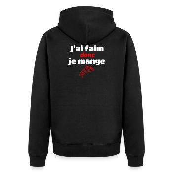 j'ai faim donc je mange - Veste à capuche bio Premium Unisexe - noir - Dos - Nico (187cm)