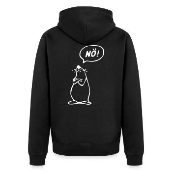 no! T-shirt - Unisex Premium Organic Zip Hoodie - black - Back - Nico (187cm)