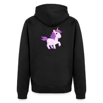 Unicorn Unicorn Shirt Unicorn Dust Glitter Comic - Unisex Premium Organic Zip Hoodie - black - Back - Nico (187cm)