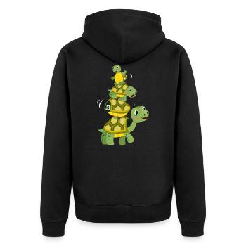 Cute colorful turtle sea creatures - Unisex Premium Organic Zip Hoodie - black - Back - Nico (187cm)