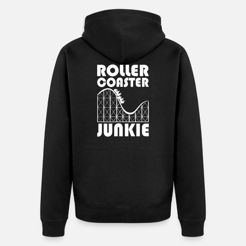 Roller Coaster Junkie - Unisex Premium Bio Zip Hoodie - Schwarz