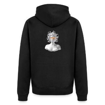MEDUSA - Unisex Premium Organic Zip Hoodie - black - Back - Nico (187cm)