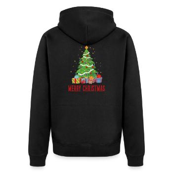 Frohe Weihnachten Frohes Weihnachtsgeschenk - Unisex Premium Bio Zip Hoodie - Schwarz - Hinten - Nico (187cm)