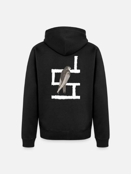 Mauersegler - Unisex Premium Bio Zip Hoodie - Schwarz