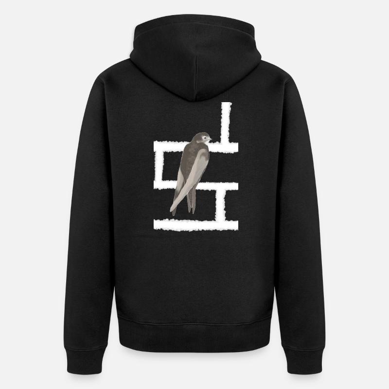 Mauersegler - Unisex Premium Bio Zip Hoodie - Schwarz
