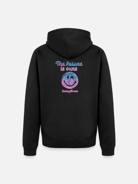 smiley,swfa21,graffiti,painting,comic,the future is - Unisex Premium Organic Zip Hoodie - black