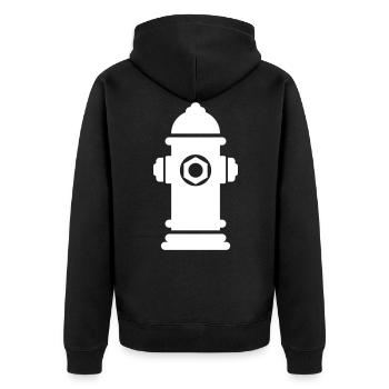 Icône de borne d’incendie - Veste à capuche bio Premium Unisexe - noir - Dos - Nico (187cm)