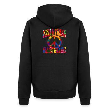 Flower Power - Make PEACE Great Again 2 - Unisex Premium Organic Zip Hoodie - black - Back - Nico (187cm)