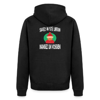 sauvez un pâté lorrain mangez un vosgien - Veste à capuche bio Premium Unisexe - noir - Dos - Nico (187cm)