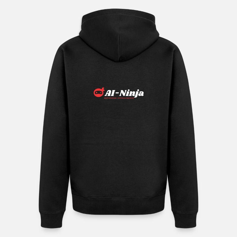 Futuristisches AI-Ninja Design - Unisex Premium Bio Zip Hoodie - Schwarz