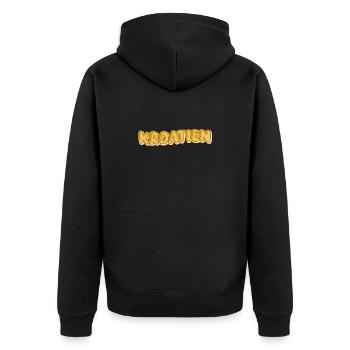 Kroatien als Urlaub - Unisex Premium Bio Zip Hoodie - Schwarz - Hinten - Nico (187cm)
