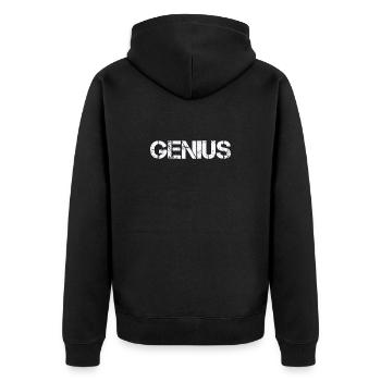 GENIUS - Unisex Premium Bio Zip Hoodie - Schwarz - Hinten - Nico (187cm)