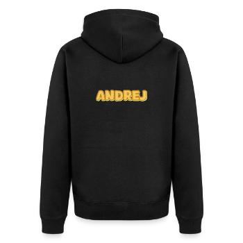 Andrej - Unisex Premium Bio Zip Hoodie - Schwarz - Hinten - Nico (187cm)