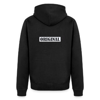 Original - Unisex Premium Organic Zip Hoodie - black - Back - Nico (187cm)