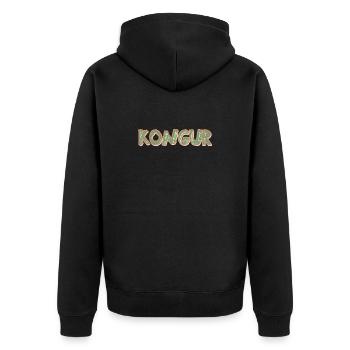 Kongur als Trekking - Unisex Premium Bio Zip Hoodie - Schwarz - Hinten - Nico (187cm)