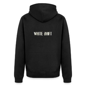 White Shirt | Song Shirt | Band Sweater - Unisex Premium Bio Zip Hoodie - Schwarz - Hinten - Nico (187cm)