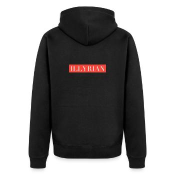 Illyrian - Unisex Premium Bio Zip Hoodie - Schwarz - Hinten - Nico (187cm)