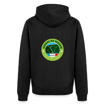 Gorges du Verdon | Grand Canyon du Verdon - Unisex Premium Organic Zip Hoodie - black - Back - Nico (187cm)