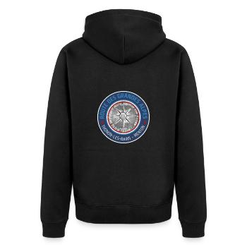 Route des Grandes Alpes | Rosette SW - Unisex Premium Organic Zip Hoodie - black - Back - Nico (187cm)