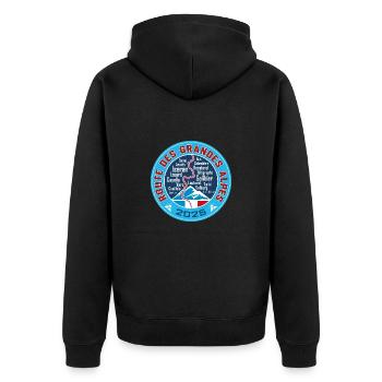 Route des Grandes Alpes V3 | 2025 - Unisex Premium Organic Zip Hoodie - black - Back - Nico (187cm)