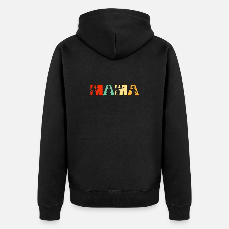 Polizei Mama Polizei Mutter Retro - Unisex Premium Bio Zip Hoodie - Schwarz