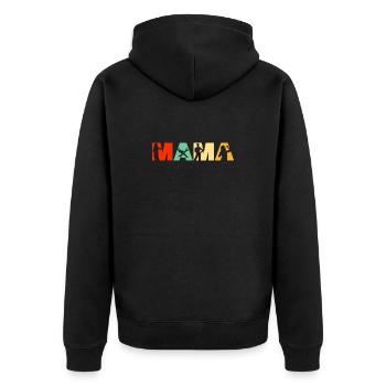Mama Mechanic Retro Silhouette Typography - Unisex Premium Organic Zip Hoodie - black - Back - Nico (187cm)