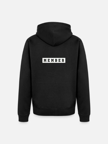 member- - Unisex Premium Bio Zip Hoodie - Schwarz