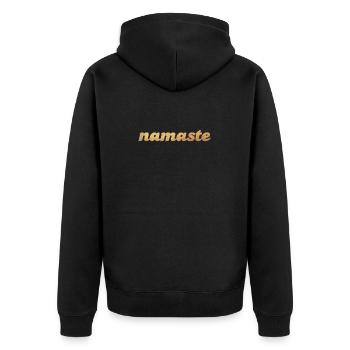 Namaste Gold Yoga om Shanti India Fan de méditation - Veste à capuche bio Premium Unisexe - noir - Dos - Nico (187cm)