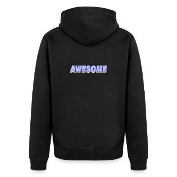 AWESOME - Unisex Premium Bio Zip Hoodie - Schwarz - Hinten - Nico (187cm)