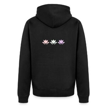 Lotus Flower Lotus Flowers Pastel Flower Blossom Yogal - Unisex Premium Organic Zip Hoodie - black - Back - Nico (187cm)
