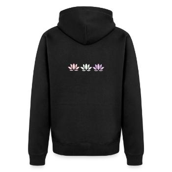 Lotus Flower Lotus Flower Violet Flower Flower Yoga - Unisex Premium Organic Zip Hoodie - black - Back - Nico (187cm)