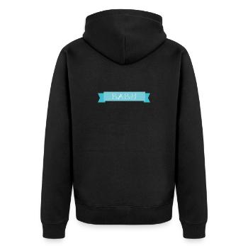 baby - Unisex Premium Bio Zip Hoodie - Schwarz - Hinten - Nico (187cm)