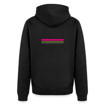 T-shirt features colors pink green gray gift idea - Unisex Premium Organic Zip Hoodie - black - Back - Nico (187cm)