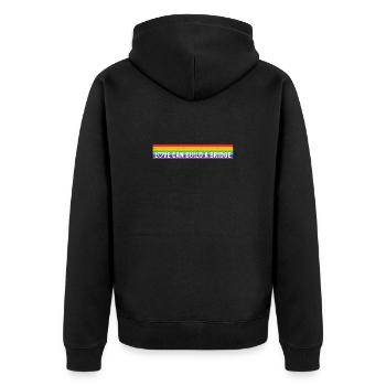 Love can build a bridge Rainbow design - Unisex Premium Organic Zip Hoodie - black - Back - Nico (187cm)