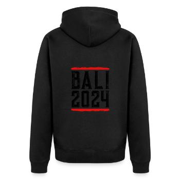 Bali 2024 - Unisex Premium Bio Zip Hoodie - Schwarz - Hinten - Nico (187cm)
